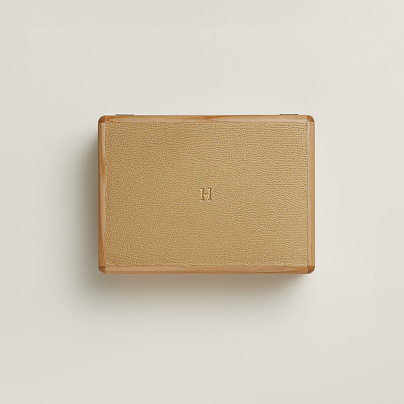 Amalthee Chamkilight ring box, small model - Blue | Hermès USA